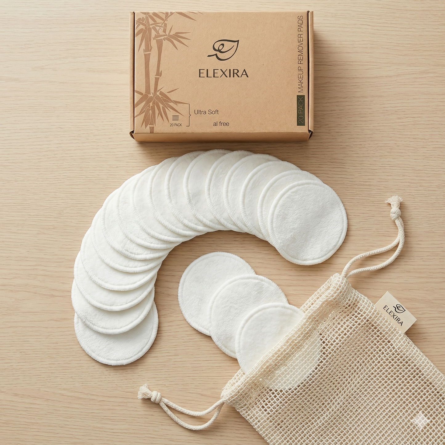 ECOPADS - Disques démaquillants réutilisable - Bambou & Coton