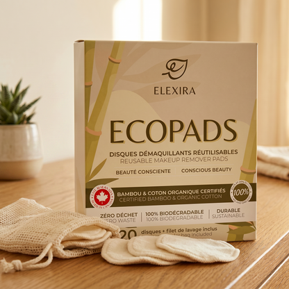 ECOPADS - Disques démaquillants réutilisable - Bambou & Coton